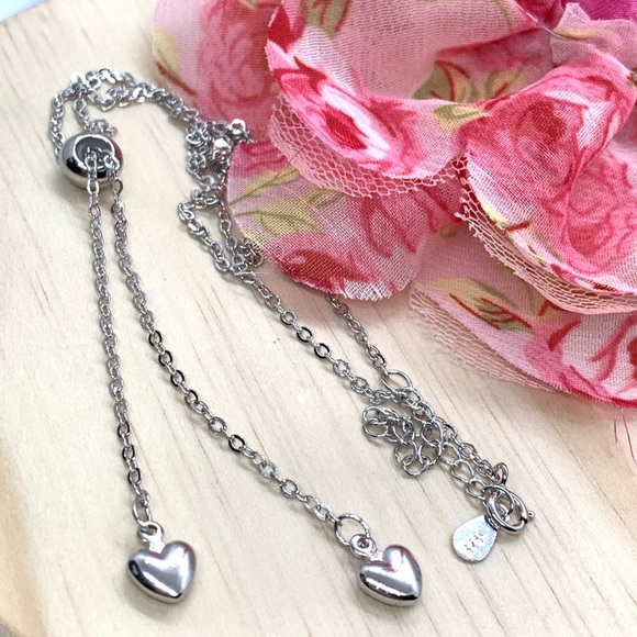 🌟 Sterling Silver 925 Adjustable Heart Necklace - Picture 2 of 5